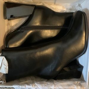 Black patent booties